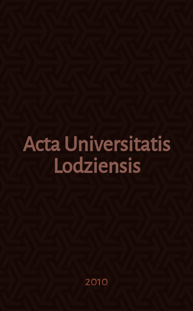 Acta Universitatis Lodziensis : Multivariate statistical analysis = Варианты статистического анализа