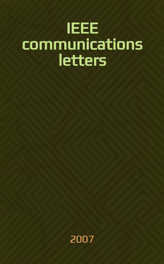 IEEE communications letters : A publ. of the IEEE communications soc. Vol. 11, № 8