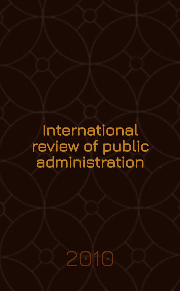 International review of public administration : IRPA. Vol. 15, № 2