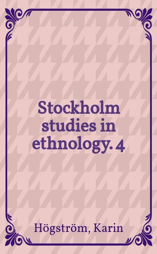 Stockholm studies in ethnology. 4 : Orientalisk dans i Stockholm = Восточные танцы в Стокгольме: феминизм, возможности и ограничения