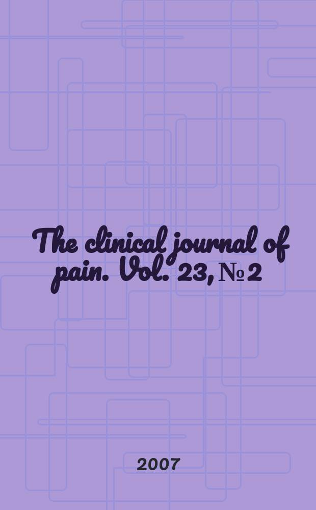 The clinical journal of pain. Vol. 23, № 2