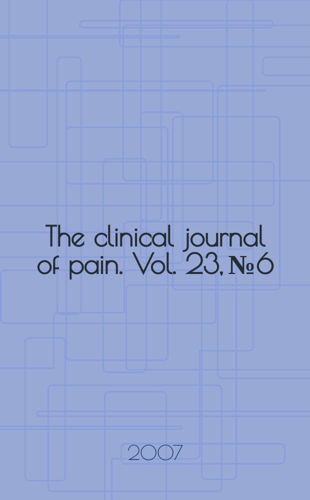 The clinical journal of pain. Vol. 23, № 6