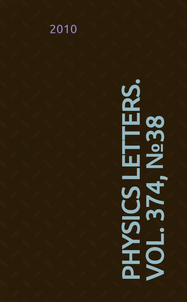 Physics letters. Vol. 374, № 38