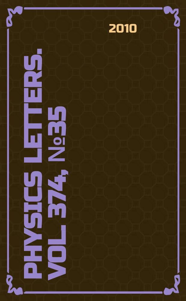 Physics letters. Vol. 374, № 35