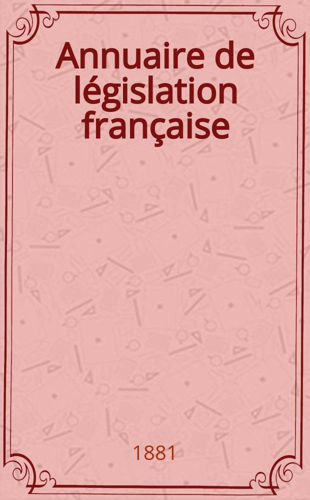 Annuaire de législation française