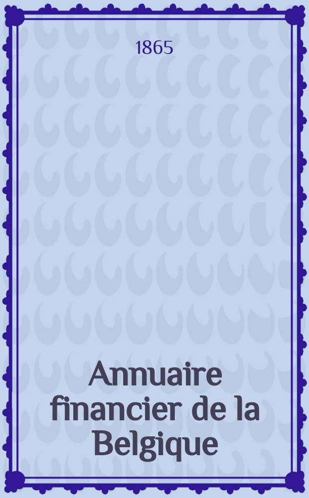 Annuaire financier de la Belgique