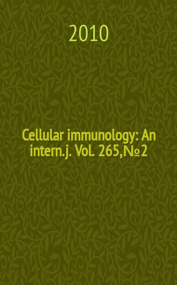 Cellular immunology : An intern. j. Vol. 265, № 2