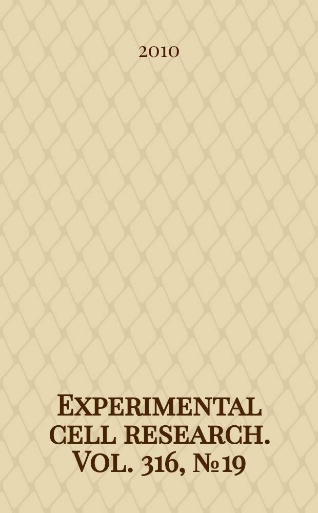 Experimental cell research. Vol. 316, № 19