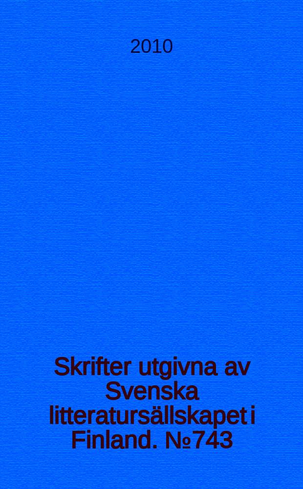 Skrifter utgivna av Svenska litteratursällskapet i Finland. № 743 : Sydösterbottnisk syntax = Синтаксис шведского диалекта Эстерботтен