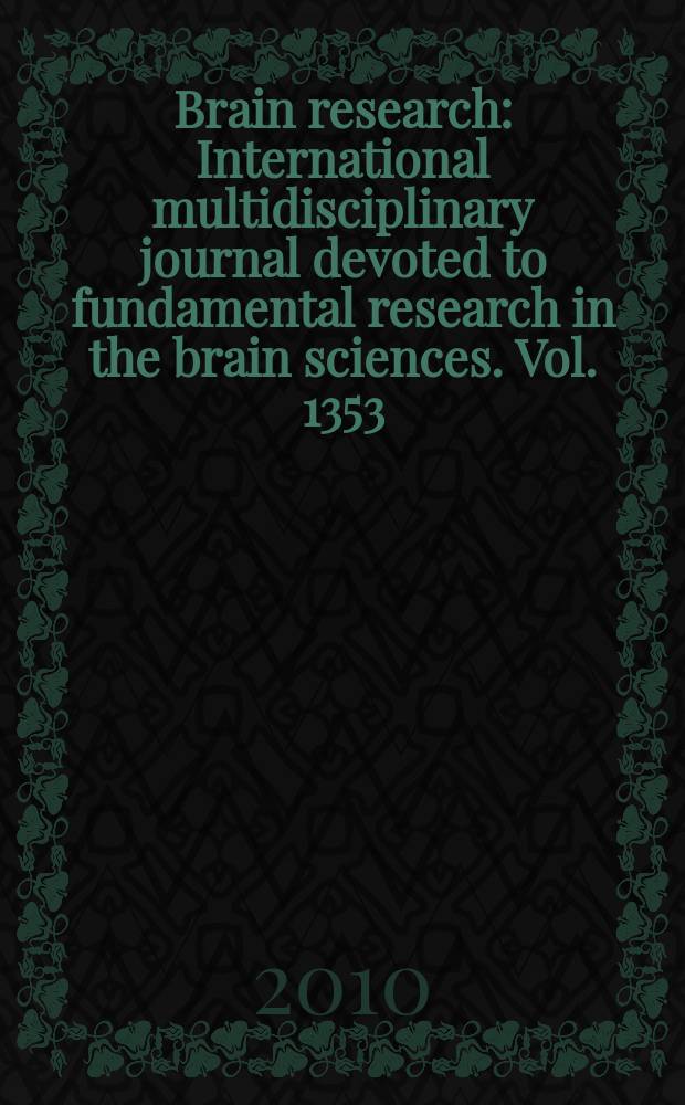 Brain research : International multidisciplinary journal devoted to fundamental research in the brain sciences. Vol. 1353