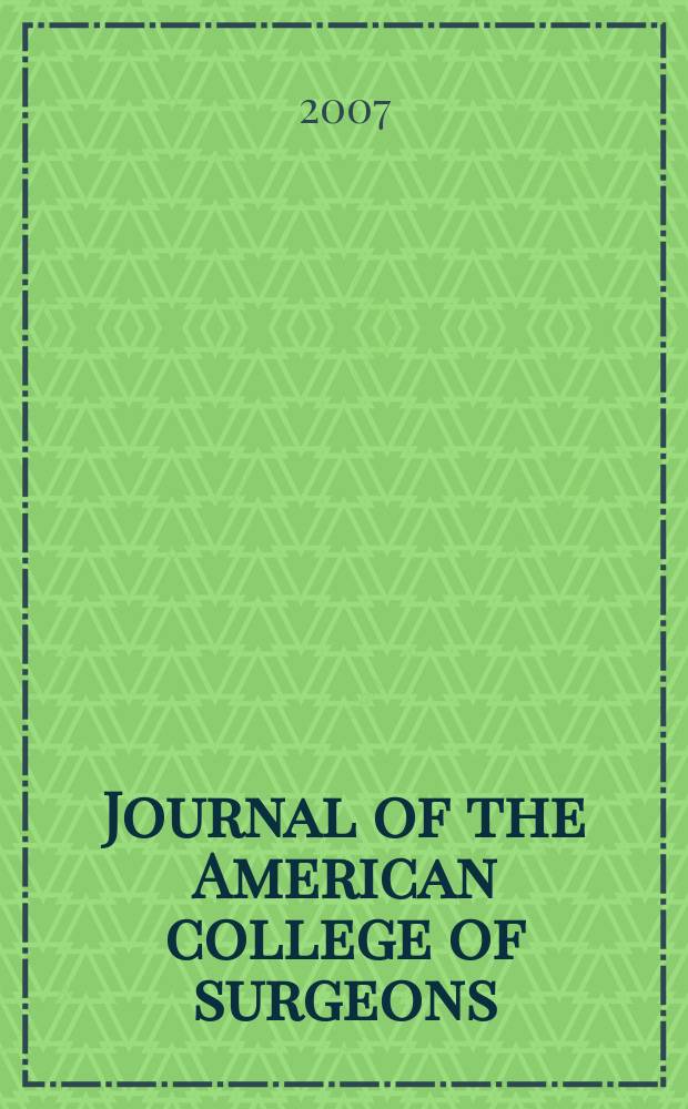 Journal of the American college of surgeons : Formerly Surgery, gynecology & obstetrics. Vol. 205, № 1