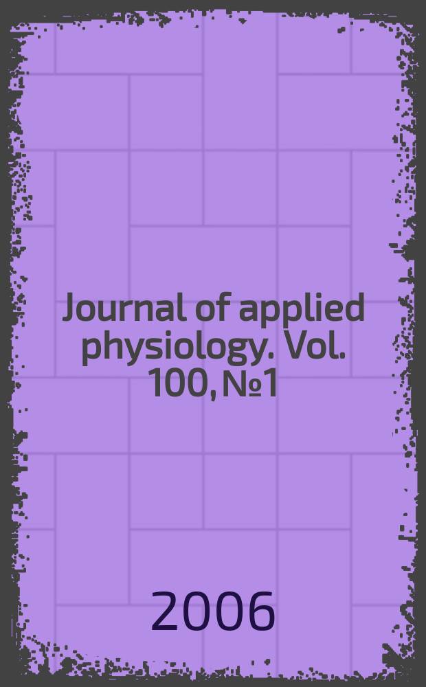 Journal of applied physiology. Vol. 100, № 1