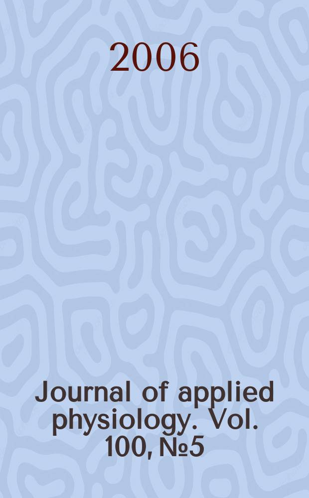 Journal of applied physiology. Vol. 100, № 5