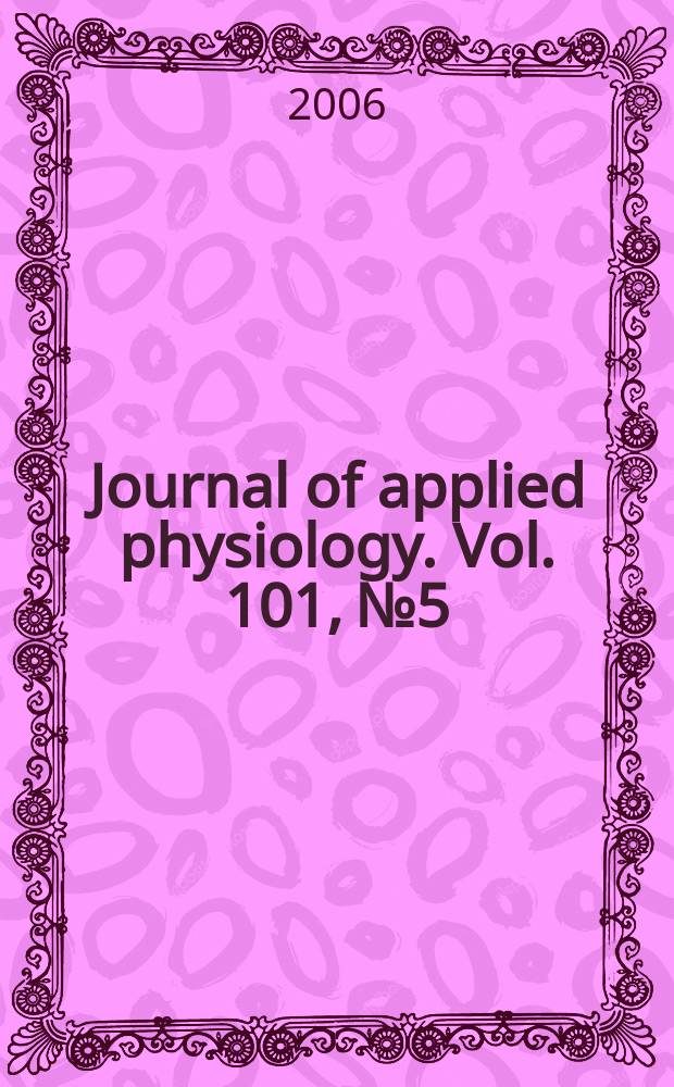 Journal of applied physiology. Vol. 101, № 5