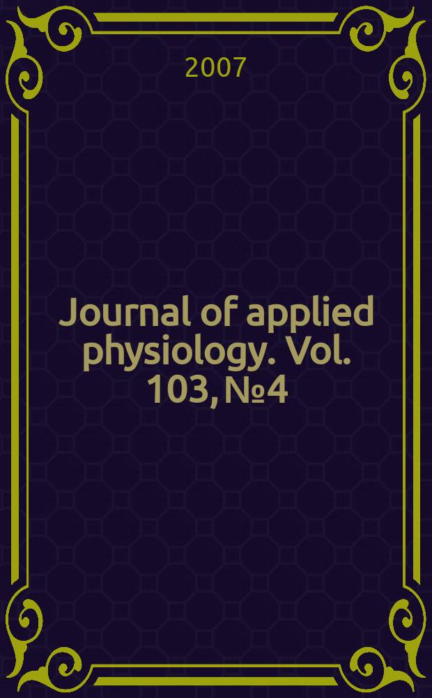 Journal of applied physiology. Vol. 103, № 4