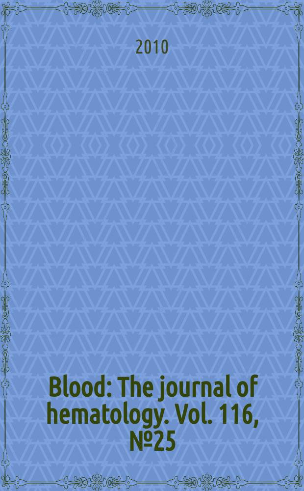 Blood : The journal of hematology. Vol. 116, № 25