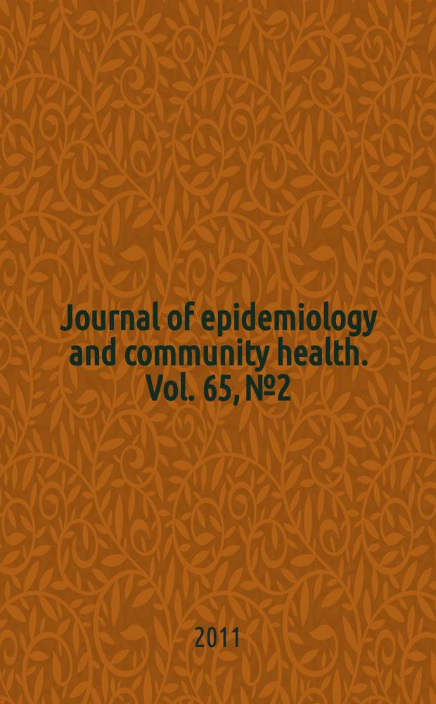 Journal of epidemiology and community health. Vol. 65, № 2