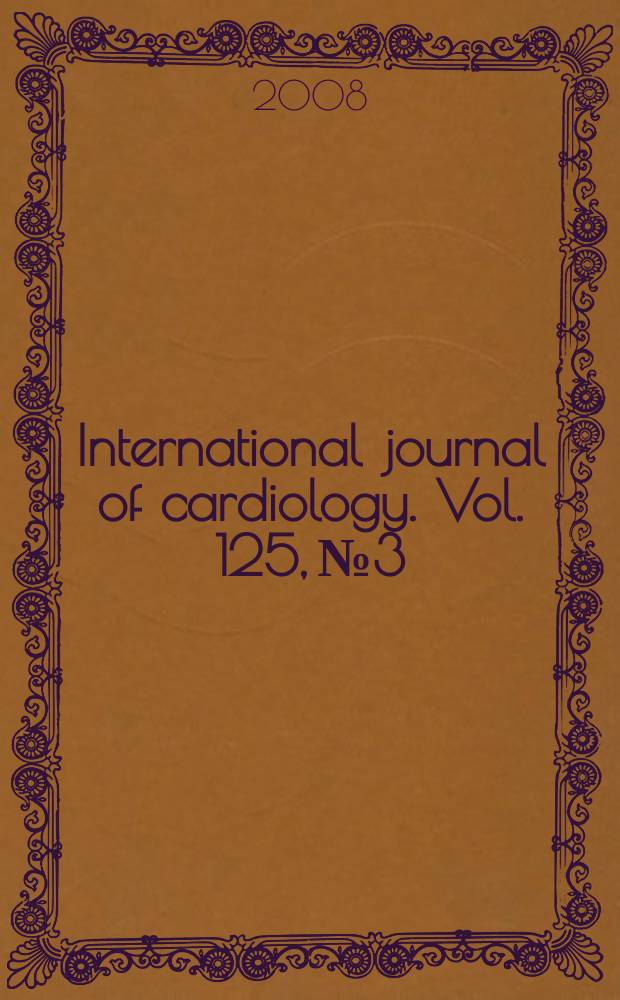 International journal of cardiology. Vol. 125, № 3