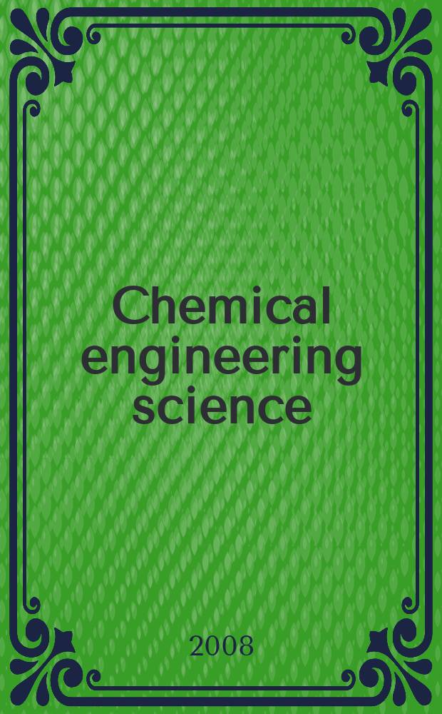 Chemical engineering science : Génie chimique. Vol. 63, № 9
