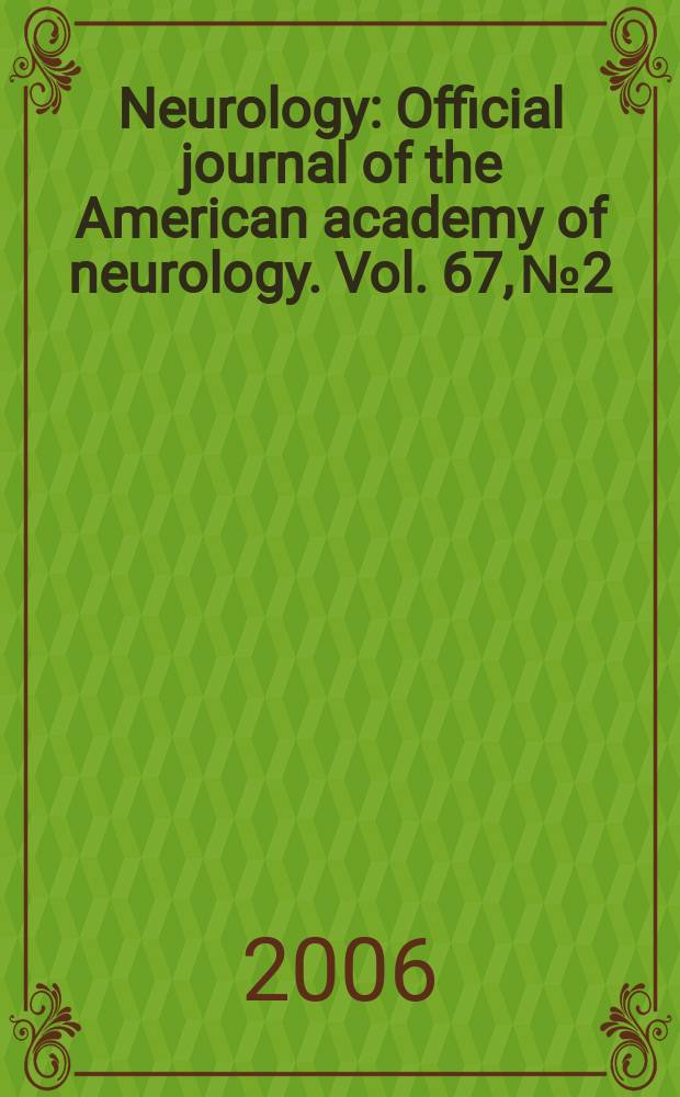 Neurology : Official journal of the American academy of neurology. Vol. 67, № 2