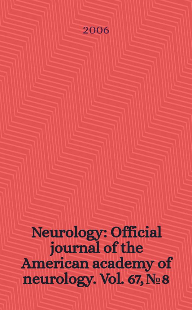 Neurology : Official journal of the American academy of neurology. Vol. 67, № 8