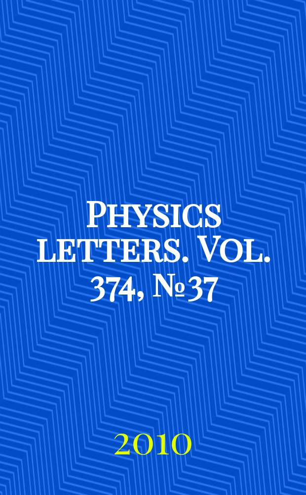Physics letters. Vol. 374, № 37