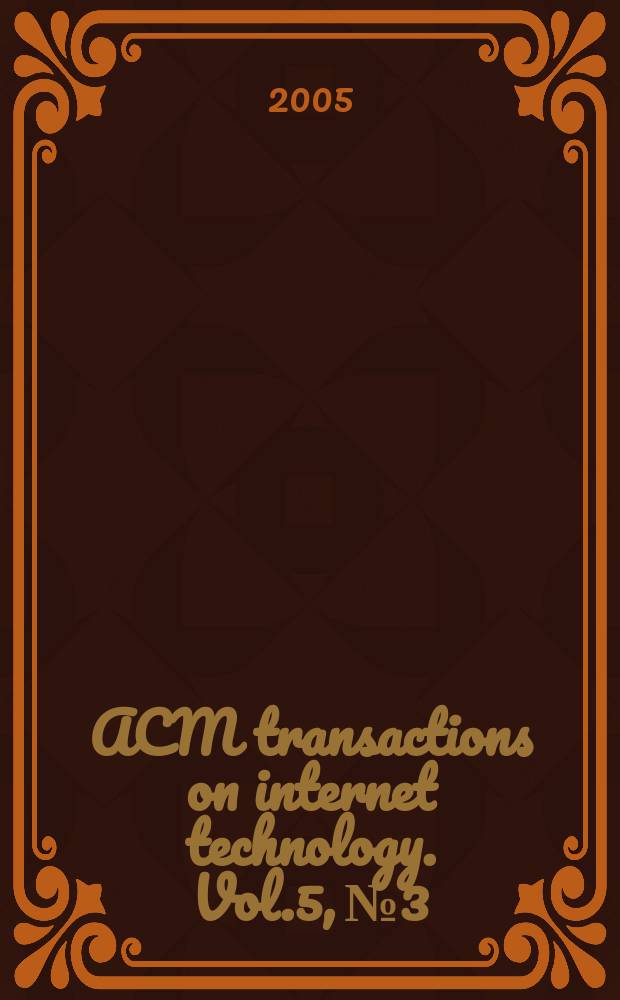 ACM transactions on internet technology. Vol.5, № 3