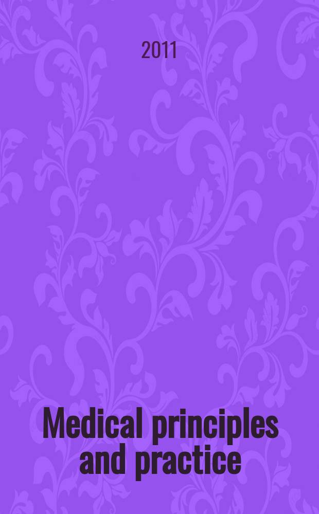 Medical principles and practice : International journal of the Kuwait university Health science centre. Vol. 20, № 1