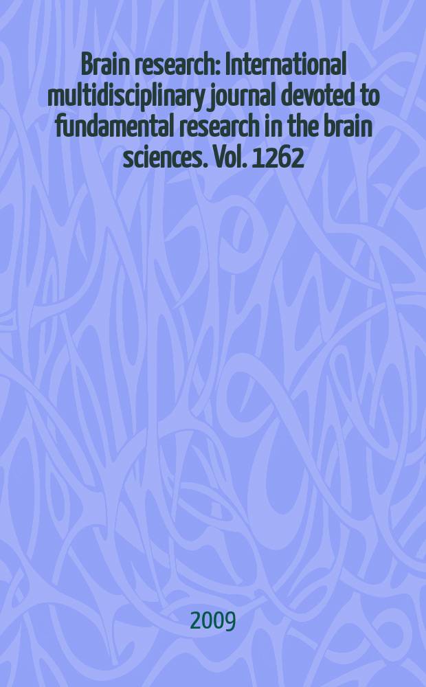 Brain research : International multidisciplinary journal devoted to fundamental research in the brain sciences. Vol. 1262