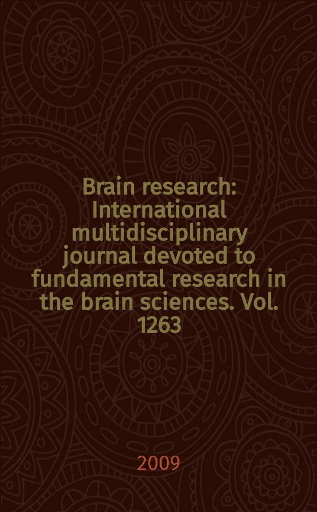 Brain research : International multidisciplinary journal devoted to fundamental research in the brain sciences. Vol. 1263