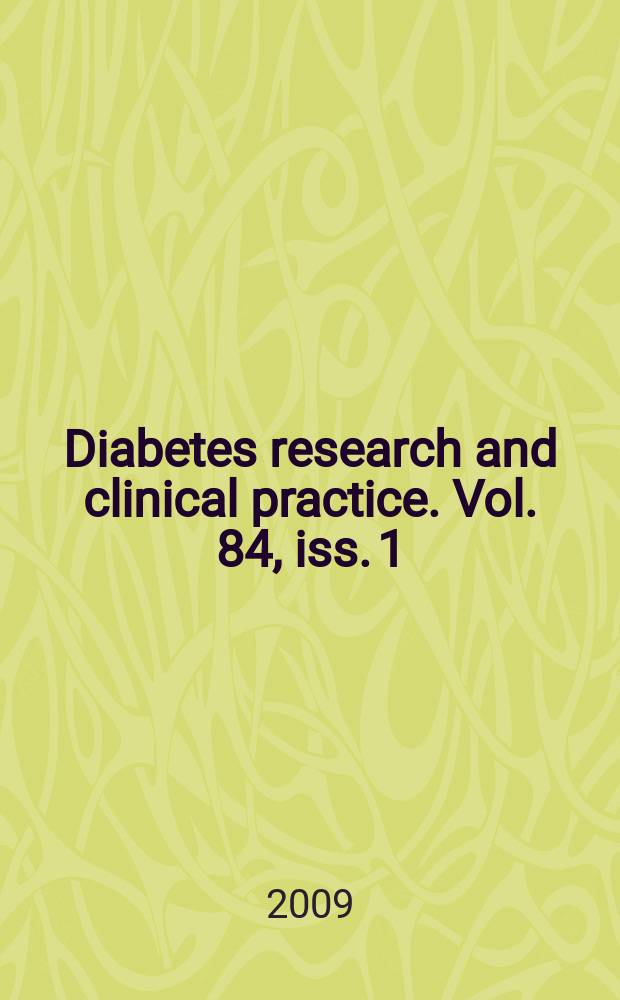 Diabetes research and clinical practice. Vol. 84, iss. 1
