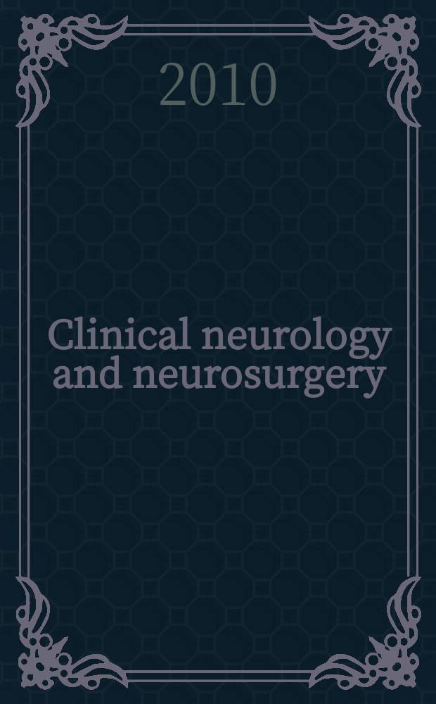 Clinical neurology and neurosurgery : J. of Netherlands soc. of neurology a. the Netherlands soc. of neurosurgeons. Vol. 112, № 7
