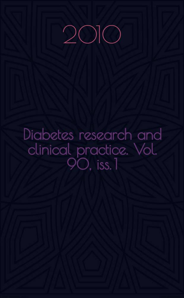 Diabetes research and clinical practice. Vol. 90, iss. 1