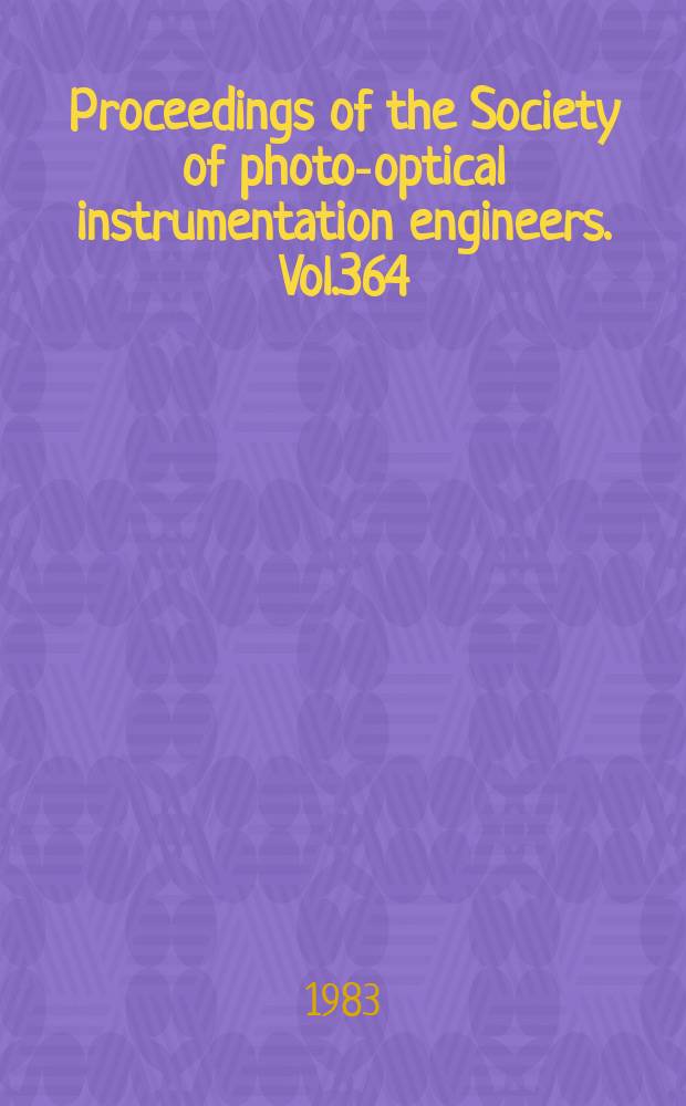 Proceedings of the Society of photo-optical instrumentation engineers. Vol.364 : Technologies of cryogenically cooled sensors and Fourler transform spectrometers