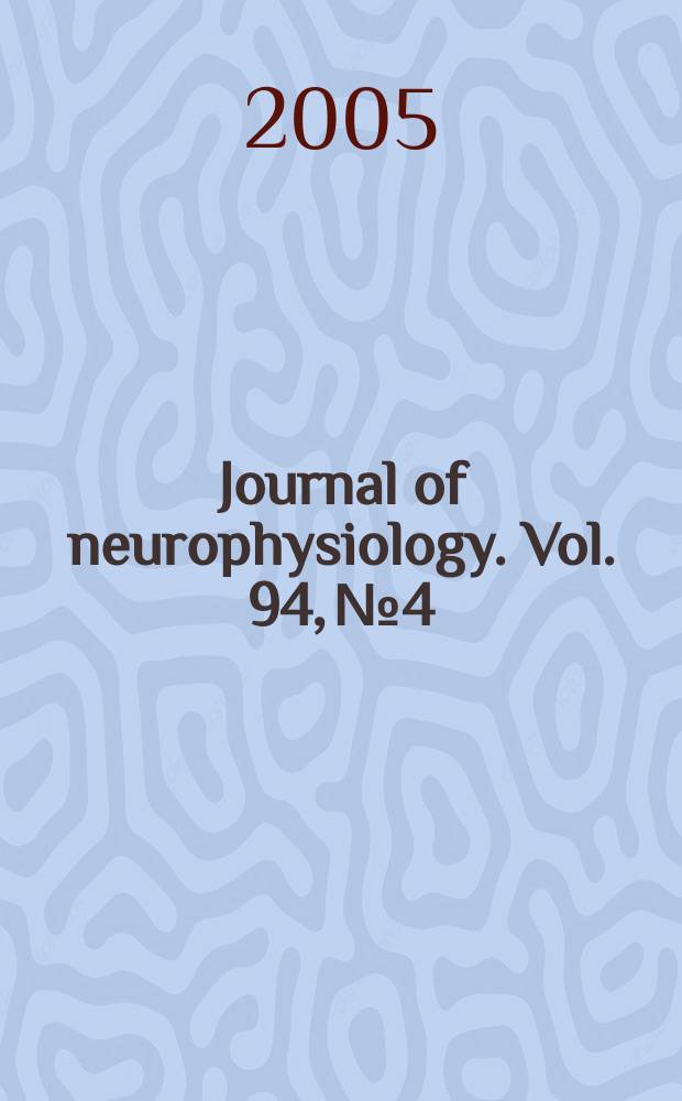 Journal of neurophysiology. Vol. 94, № 4