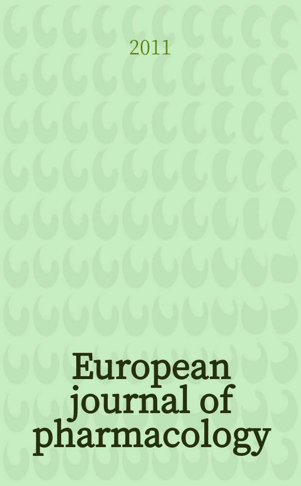 European journal of pharmacology : An intern. j. Vol. 654, № 2