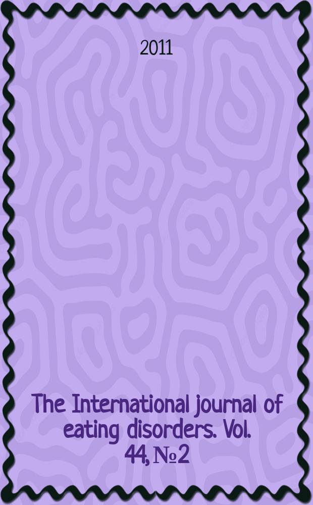 The International journal of eating disorders. Vol. 44, № 2