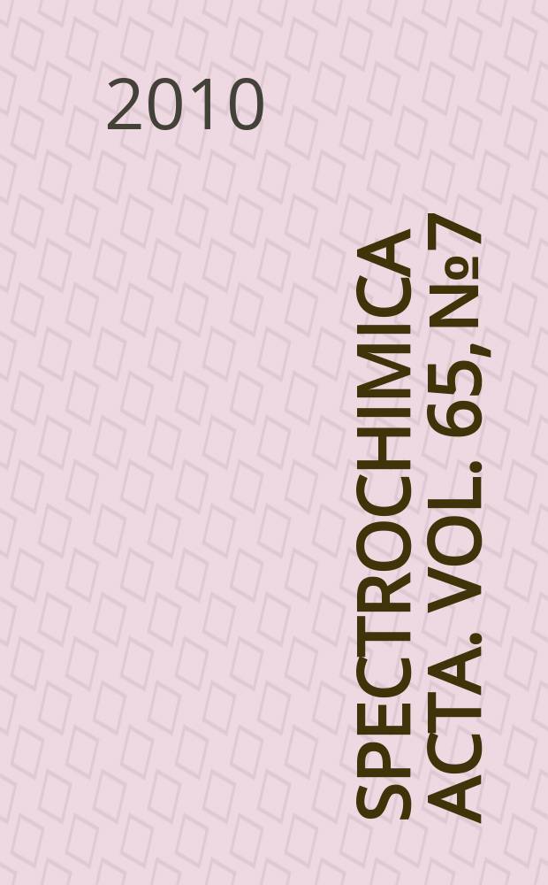 Spectrochimica acta. Vol. 65, № 7