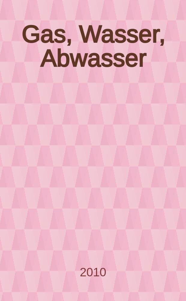 Gas, Wasser, Abwasser : Schweizerische Zeitschrift für Gasversorgung und Siedlungswasserwirtschaft. Jg. 90 2010, Указатель