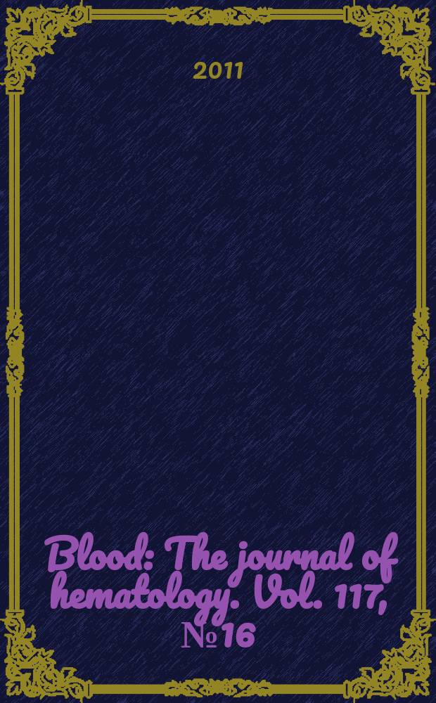 Blood : The journal of hematology. Vol. 117, № 16
