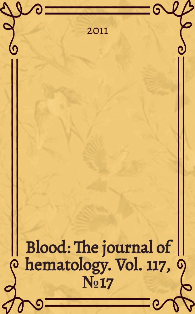 Blood : The journal of hematology. Vol. 117, № 17