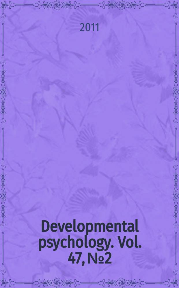 Developmental psychology. Vol. 47, № 2