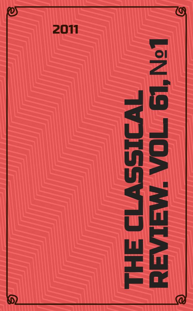 The Classical review. Vol. 61, № 1