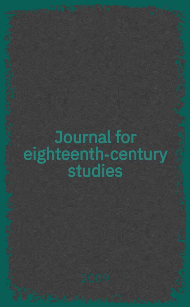Journal for eighteenth-century studies : formerly British journal for eighteenth-century studies. Vol. 32, № 1