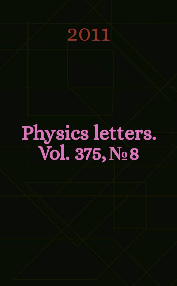 Physics letters. Vol. 375, № 8