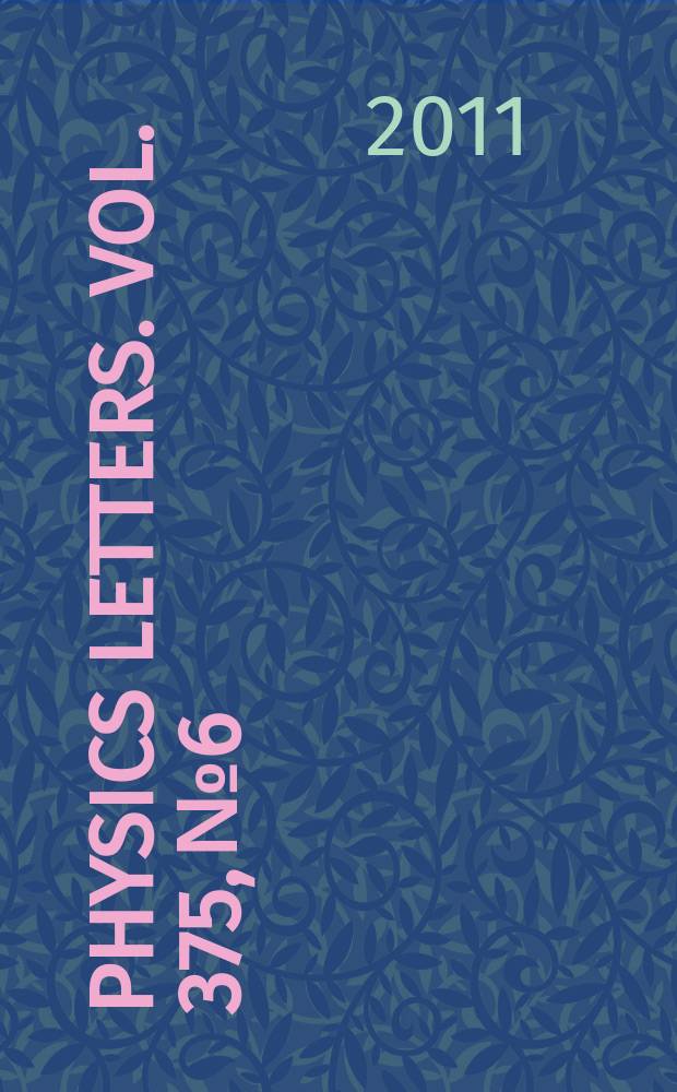 Physics letters. Vol. 375, № 6