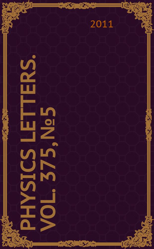 Physics letters. Vol. 375, № 5