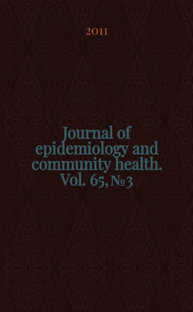 Journal of epidemiology and community health. Vol. 65, № 3