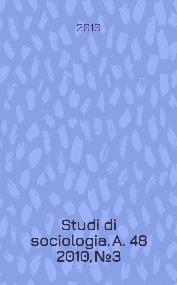 Studi di sociologia. A. 48 2010, № 3/4
