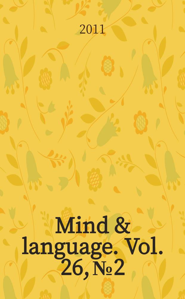 Mind & language. Vol. 26, № 2